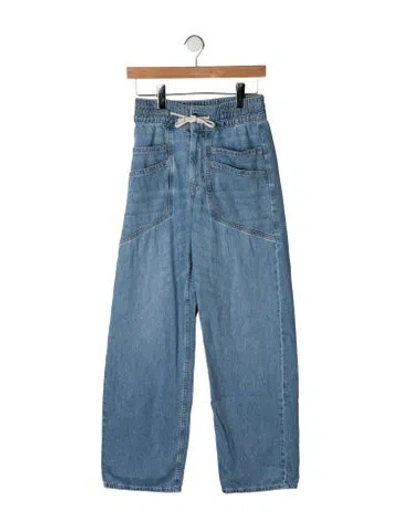 Pre-owned Ba&sh Mid-rise Wide Leg Jeans In Blue