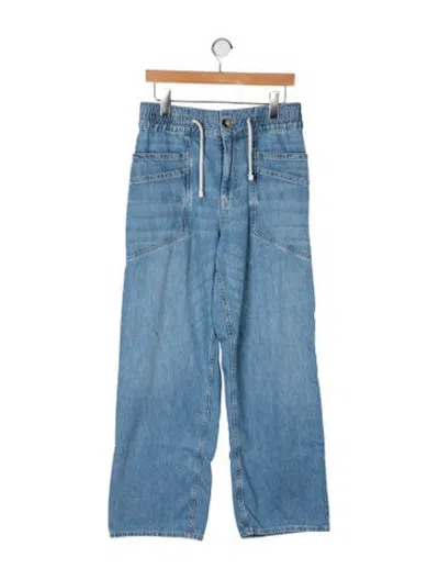 Pre-owned Ba&sh Mid-rise Wide Leg Jeans In Blue