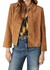 Ba&sh Mila Suede Leather Jacket In Brown In Brown
