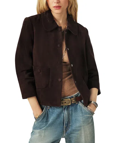 Ba&sh Ba & Sh Milas Leather Jacket In Chocolate Suede