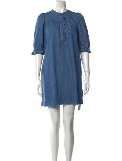 Pre-owned Ba&sh Mini Dress In Blue