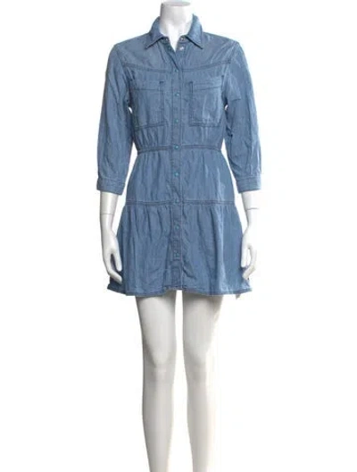 Pre-owned Ba&sh Mini Dress In Blue