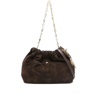 Ba&sh Mini June Suede Tote Bag In Brown