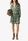 Ba&sh Minthe Printed Mini Dress In Green