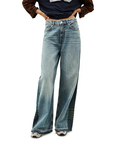 Ba&sh Ba & Sh Mislav Mid Rise Wide Leg Jeans In Blue Jeans
