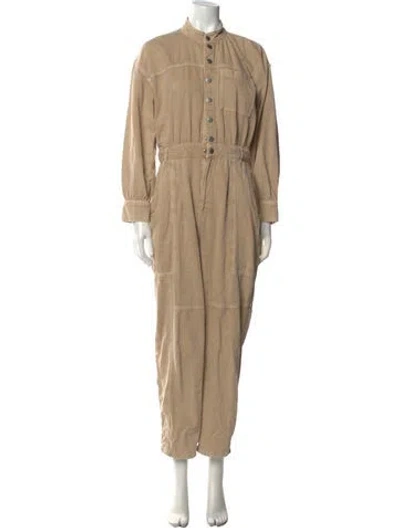 Pre-owned Ba&sh Mock Neck Jumpsuit In Neutral