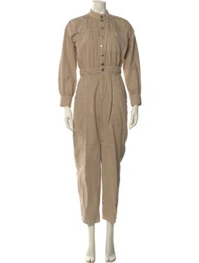 Pre-owned Ba&sh Mock Neck Jumpsuit In Neutral