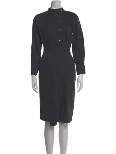 Pre-owned Ba&sh Mock Neck Knee-length Dress In Gray