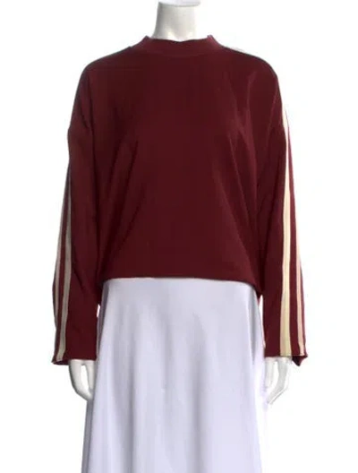 Pre-owned Ba&sh Mock Neck Long Sleeve Sweatshirt In Red