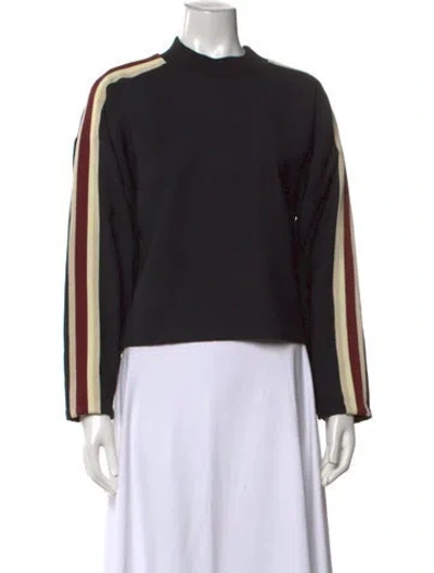 Pre-owned Ba&sh Mock Neck Long Sleeve Top In Black