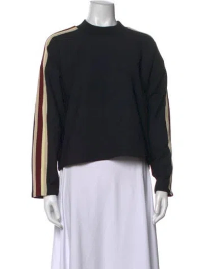 Pre-owned Ba&sh Mock Neck Long Sleeve Top In Black
