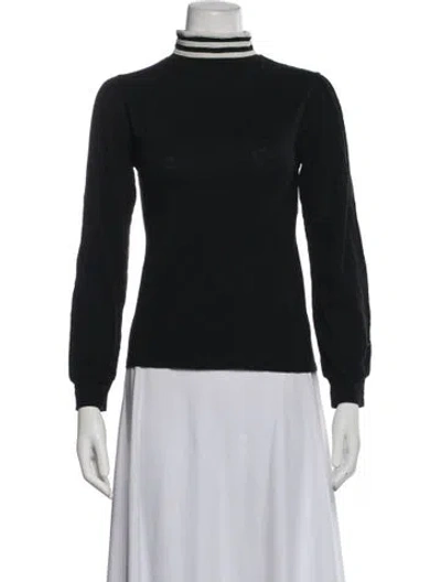 Pre-owned Ba&sh Mock Neck Long Sleeve Top In Blue