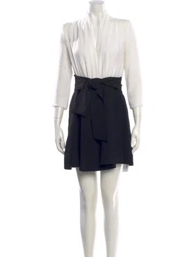 Pre-owned Ba&sh Mock Neck Mini Dress In Black