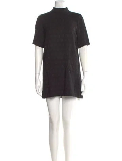 Pre-owned Ba&sh Mock Neck Mini Dress In Black
