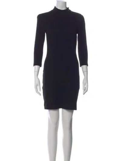 Pre-owned Ba&sh Mock Neck Mini Dress In Black