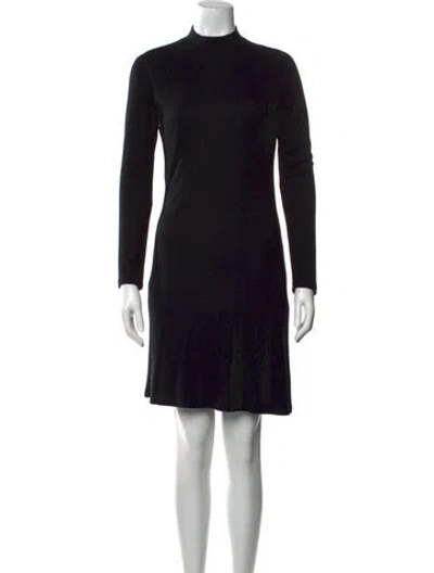 Pre-owned Ba&sh Mock Neck Mini Dress In Black