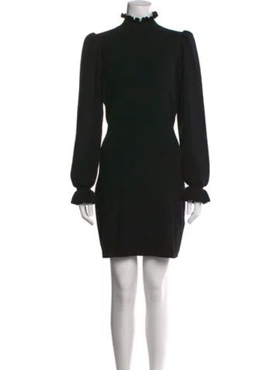 Pre-owned Ba&sh Mock Neck Mini Dress In Black