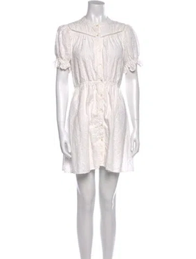 Pre-owned Ba&sh Mock Neck Mini Dress In Neutral