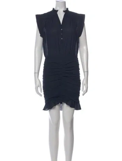 Pre-owned Ba&sh Mock Neck Mini Dress W/ Tags In Blue