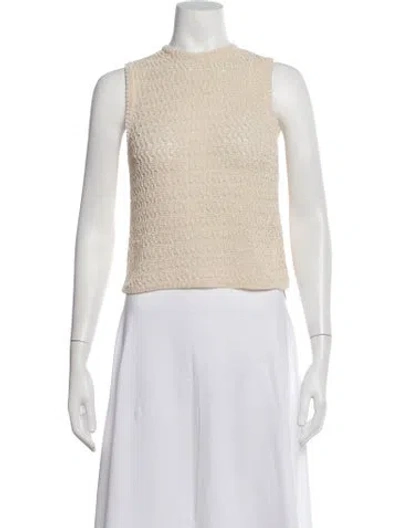 Pre-owned Ba&sh Mock Neck Sleeveless Top In Neutrals
