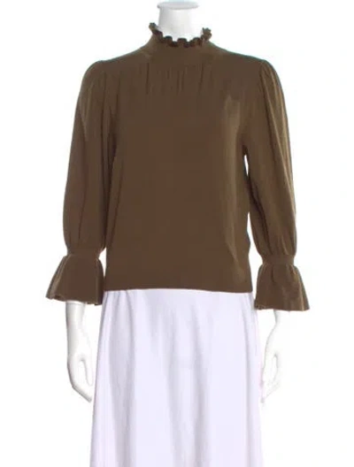 Pre-owned Ba&sh Mock Neck Sweater In Brown