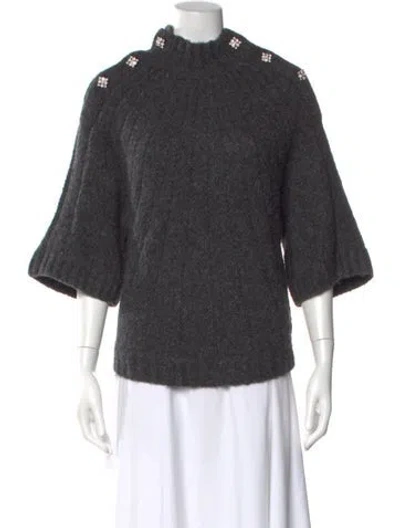 Pre-owned Ba&sh Mock Neck Sweater In Gray