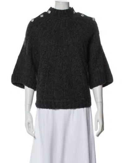 Pre-owned Ba&sh Mock Neck Sweater In Gray