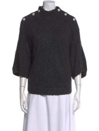 Pre-owned Ba&sh Mock Neck Sweater In Grey