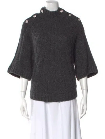 Pre-owned Ba&sh Mock Neck Sweater In Grey
