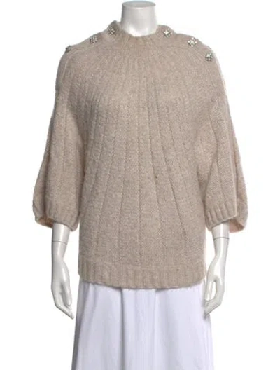 Pre-owned Ba&sh Mock Neck Sweater In Neutrals