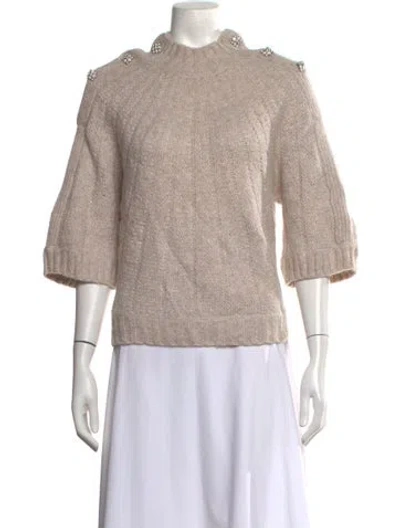 Pre-owned Ba&sh Mock Neck Sweater In Neutrals