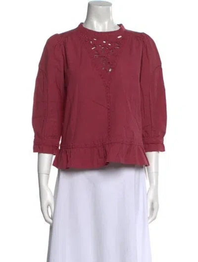 Pre-owned Ba&sh Mock Neck Three-quarter Sleeve Top W/ Tags In Pink