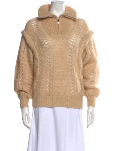Pre-owned Ba&sh Mohair Crew Neck Sweater In Brown