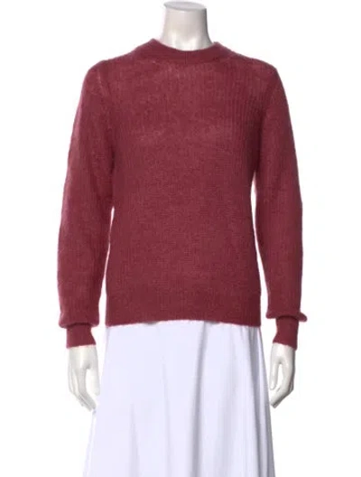 Pre-owned Ba&sh Mohair Crew Neck Sweater In Burgundy
