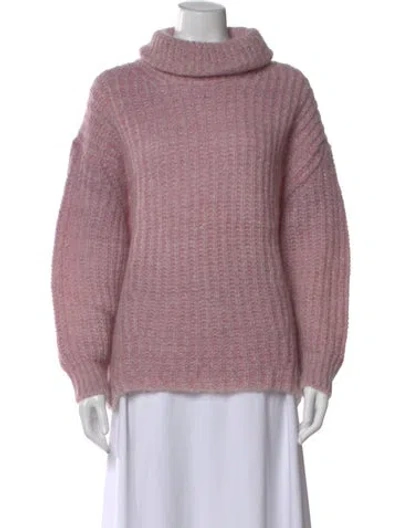 Pre-owned Ba&sh Mohair Turtleneck Sweater In Pink