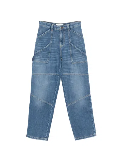 Ba&sh Moyce Button Pocket Jeans In Blue