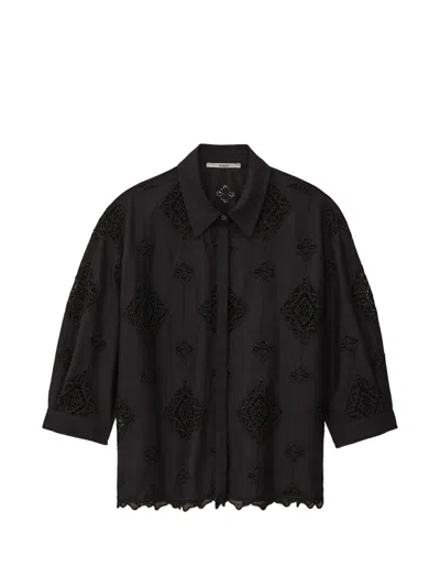 Ba&sh Muriel Lace-panel Shirt In Black