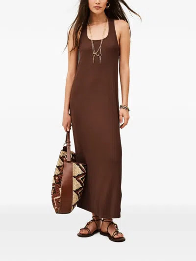 Ba&sh Naora Ribbed-knit Hardware-detail Maxi Dress In Multi