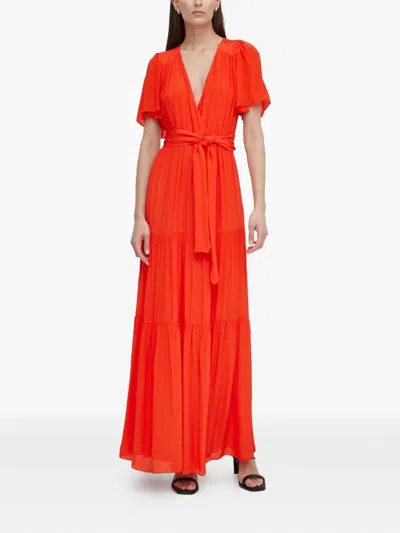Ba&sh Natalia Tiered Maxi Dress In Red