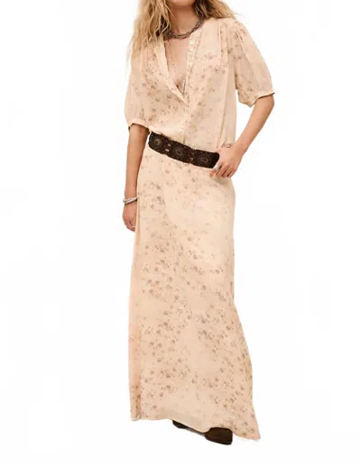 Ba&sh Nattalina Flowy Maxi Skirt In Ecru In Pink