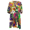 Ba&sh Ba & Sh Nilly Printed Gathered Mini Dress In Multicolor Viscose In Gold