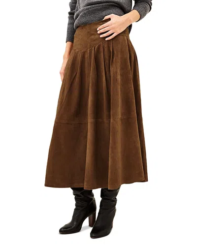 Ba&sh Ba & Sh Nolly Suede Midi Skirt In Brown