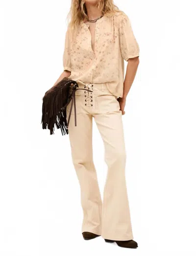 Ba&sh Novella Short Sleeve Shirt In Ecru In Neutral
