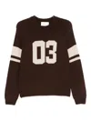 Ba&sh Number-intarsia Wool Sweater In Brown