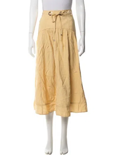 Pre-owned Ba&sh Nylon Midi Length Skirt In Yellow