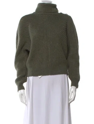 Pre-owned Ba&sh Nylon Turtleneck Sweater In Green
