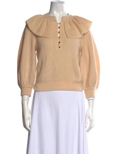 Pre-owned Ba&sh Nylon V-neck Sweater In Neutrals