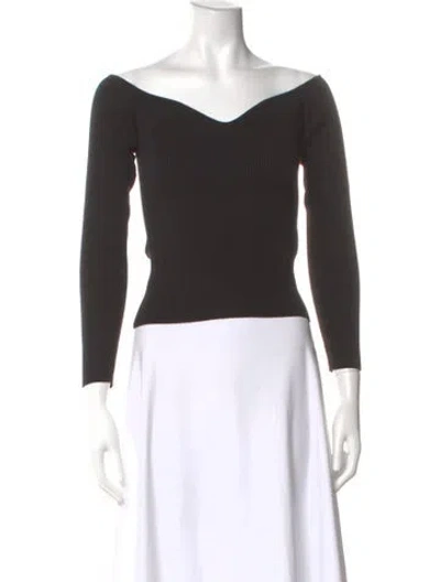 Pre-owned Ba&sh Off-the-shoulder Long Sleeve Top In Black