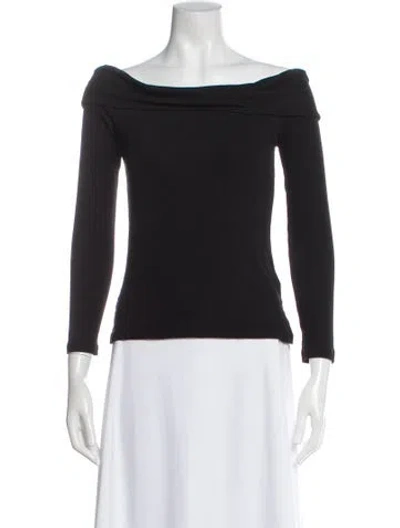 Pre-owned Ba&sh Off-the-shoulder Long Sleeve Top In Gray