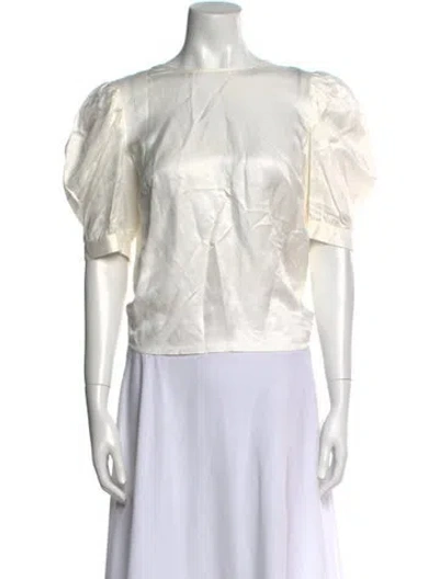 Pre-owned Ba&sh Off-the-shoulder Short Sleeve Crop Top In Neutral